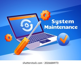 Website Maintenance Update Internet Software Development Webpages With Laptop