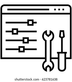 Website Maintenance Vector Icon