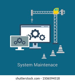 Website Maintenance Vector illustration Flat Design
