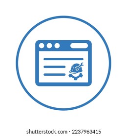 Website, maintenance, work in progress icon. Blue color design.