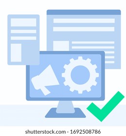 website management tool illustration with checklist sign
