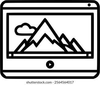 Website media gallery vector icon. filled flat sign for mobile sign, symbol, vector, art