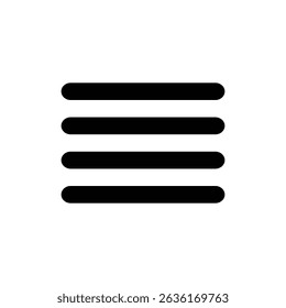 Website menu bar icon vector. Three line symbol.