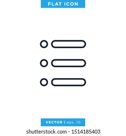 Website Menu Hamburger Buttons Icon Design Template. Editable Stroke