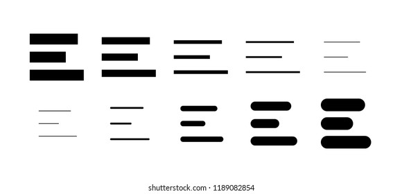 Website menu. Hamburger icon. Navigation button. Vector set
