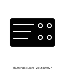 Ícone do menu Site, ícone preto da Web