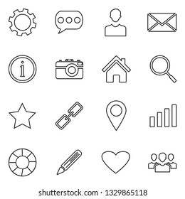 Website Menu Navigation Icons. Thin Line Design. Vector Illustration.