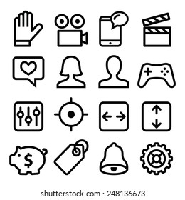 Website menu navigation line icons set