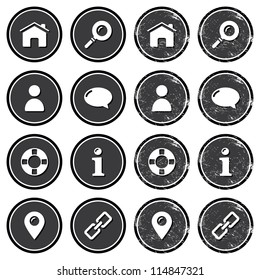 Website menu navigation retro grunge labels