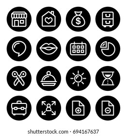 Website menu navigation round line icons, flat design - online shop, web page