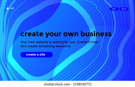 Website or mobile app landing page. Minimal geometric background template in light colored transition. Dynamic shapes composition. Vector illustration.