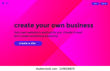 Website or mobile app landing page. Minimal geometric background template in light colored transition. Dynamic shapes composition. Vector illustration.