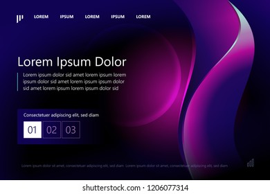 Website or mobile app landing page template design. Minimal geometric background. Dynamic shapes composition. Eps10 vector.