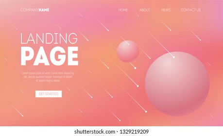 Website or mobile app landing page with illustration of abstract gradient shapes. Minimal geometric background.
