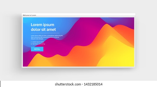 Website or mobile app landing page. Abstract background with dynamic effect. Modern pattern. Vector illustration for design. 
