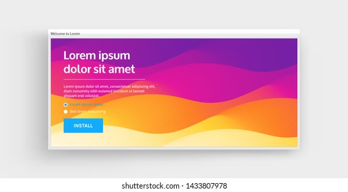 Website or mobile app landing page. Abstract background with dynamic effect. Modern pattern. Vector illustration for design. 