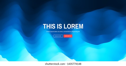 Sitio web o página de inicio de aplicación móvil. Fondo ondulado 3D con efecto de onda. Ilustración del vector abstracto. 