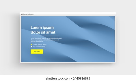Website oder mobile App-Landingpage. Abstrakter Hintergrund mit dynamischem Effekt. Optische Illusion von Raumverzerrung. Vektorgrafik für Design. 