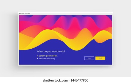 Website or mobile app landing page. Abstract background with dynamic effect. Modern pattern. Vector illustration for design. 