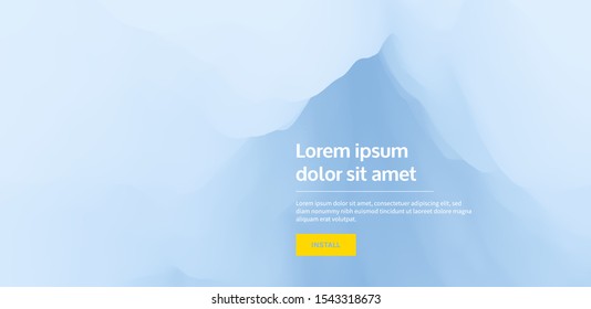 Website or mobile app landing page. Volcano eruption. Landscape with mountains. Abstract background. Vector illustration.