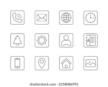 Website und mobile Apps Symbole Set Vektorgrafik