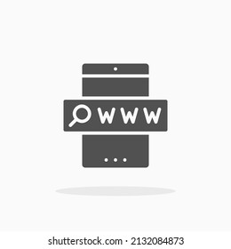 website mobile glyph icon. Can be used for digital product, presentation, print design and more.