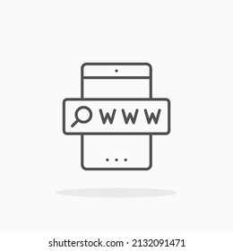 website mobile line icon. Editable stroke and pixel perfect. Can be used for digital product, presentation, print design and more.