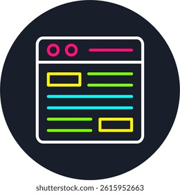 Website Mockup Line Multi Colour Circle