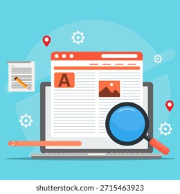 Website-Mockup auf einem Laptop mit Tools in der Nähe. Geeignet für Webdesign, Grafikdesign, Tech-Blogs und digitale Marketingkonzepte.