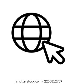 Website- und Mauszeigersymbole. Klicken Sie auf den Browser. Vektorgrafik.