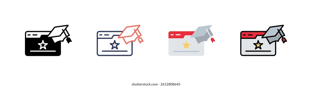 Website Multi Style Icon Set Vector