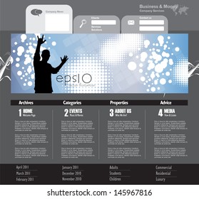 Website music template. Vector