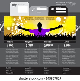 Website music template. Vector
