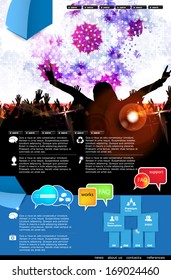 Website music template. Vector 