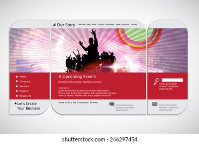 Website music template. Vector 