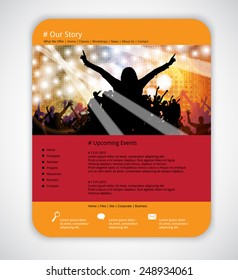 Website music template. Vector 