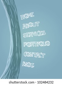 website navigation. art menu for website