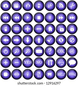 Website navigation buttons.