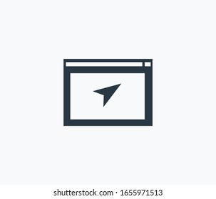 Website navigation icon isolated on clean background. Website navigation icon concept drawing icon in modern style. Vector illustration for your web mobile logo app UI design.