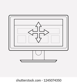 Website navigation icon line element. Vector illustration of website navigation icon line isolated on clean background for your web mobile app logo design.