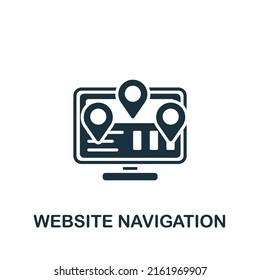 Website Navigation icon. Monochrome simple Web Design icon for templates, web design and infographics
