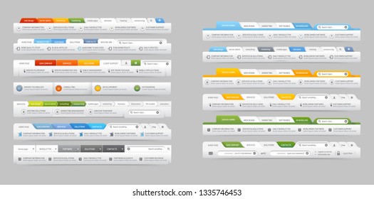 Website navigation menu templates collection