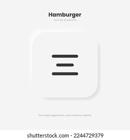 Website navigation symbol. Hamburger menu icon. Flat website menu icons with rounded and sharp edges. Mobile app menu icons vector set of UI UX design elements. App burger icons. Stock vector EPS10.