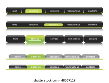 Website Navigation Templates, Blog - green and black