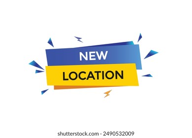 Sitio web, nueva ubicación, en línea, Botón, aprender, permanecer, sintonizado, nivel, signo, voz, Anuncio de burbujas, moderno, símbolo, Hacer clic. 
