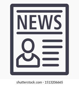 Website news icon. News digest. News. Editorial. Update. Vector icon.