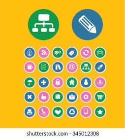 website office icons, buttons
