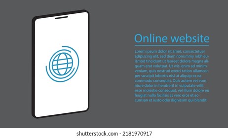 Website online on smartphone screen. illustration vector.