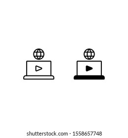 Website Online Video Learning Icon Vector