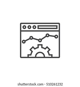Website Optimisation line icon, outline vector sign, linear pictogram isolated on white. logo illustration